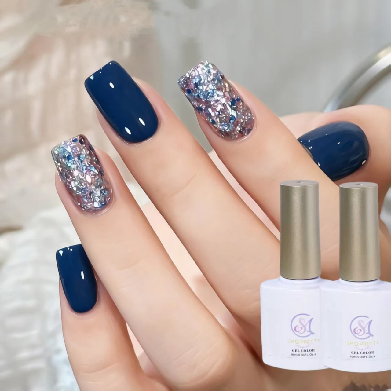 Bonbon-Pailletten – Frühlings- und Sommer-Nagelkunst, beliebte Bonbon-Pailletten-Einfarbkombination, 2-Farben-Set, bunte Pailletten gepaart