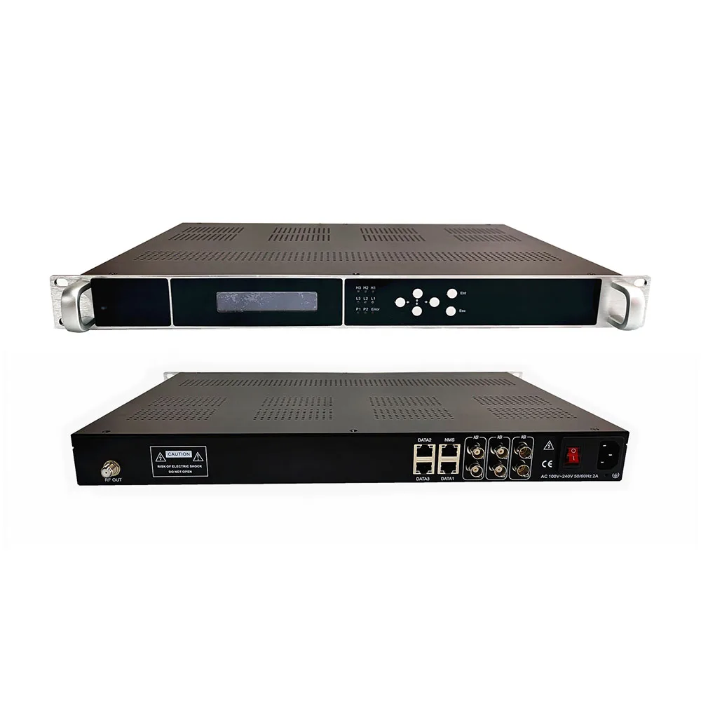 16-Channel IP/ASI to   DVB-T/DVB-C/ATSC/ISDB-T Modulator with TS Re-multiplexing for Digital TV Head-end System