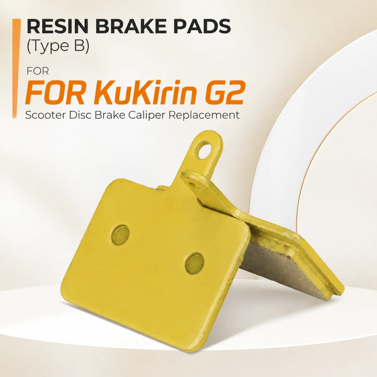 Resin Brake Pads (Type B) for KuKirin G2 Scooter Disc Brake Caliper Replacement