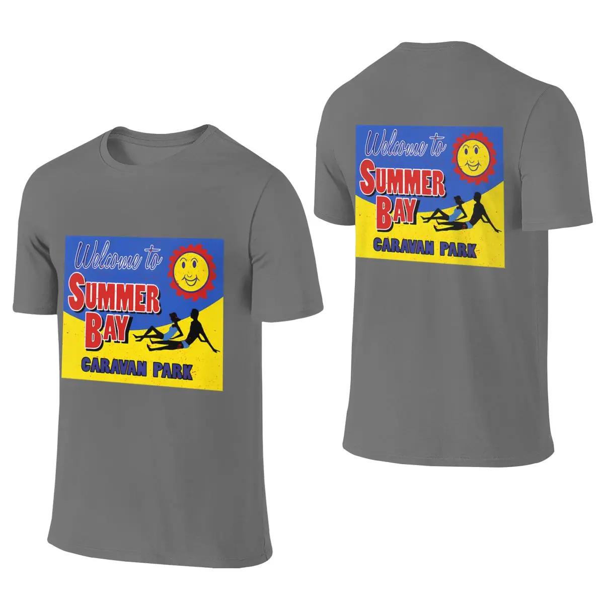 Retro Home And Away Summer Bay Caravan Park Versatile Reversible T-shirt Japanese Retro Full Texture Tee