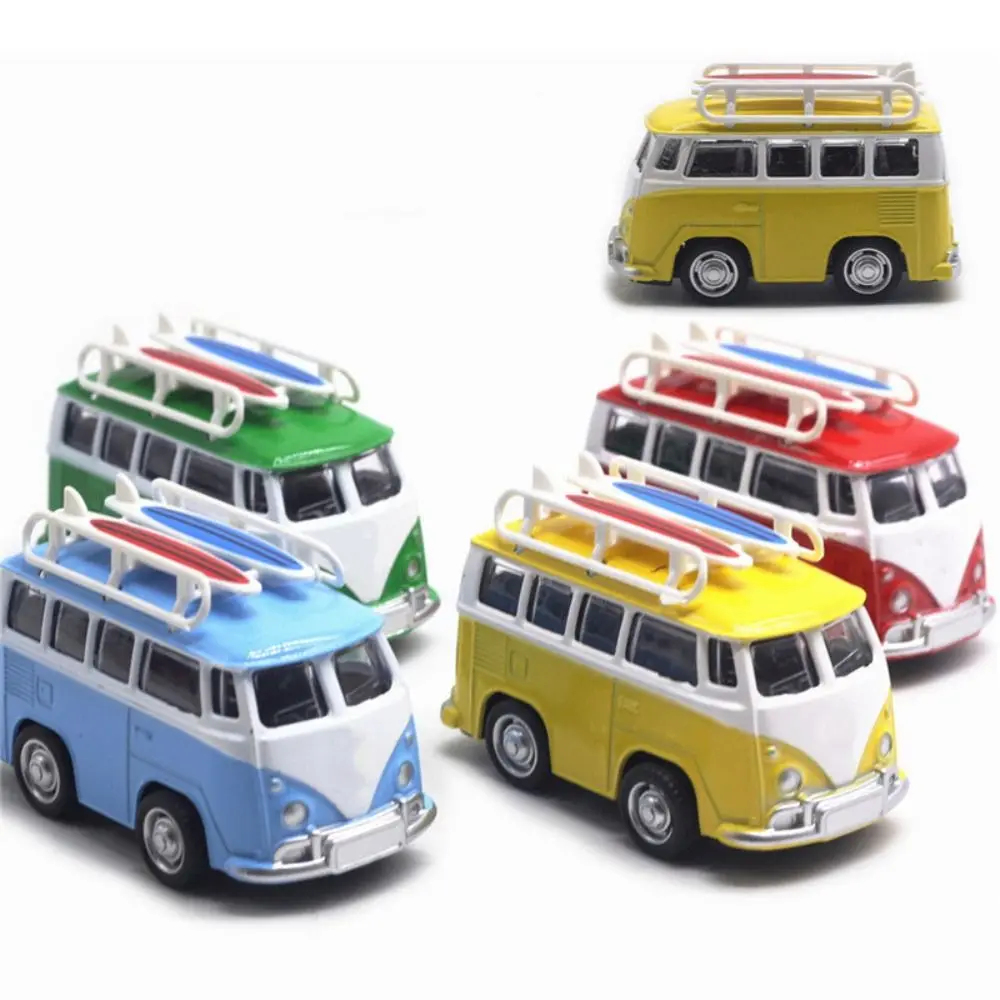 Vintage Diecasts Travel Bus Model Educational Miniatures Car Models Toy Metal Classical Buses Pull Back Car Collectable Toys