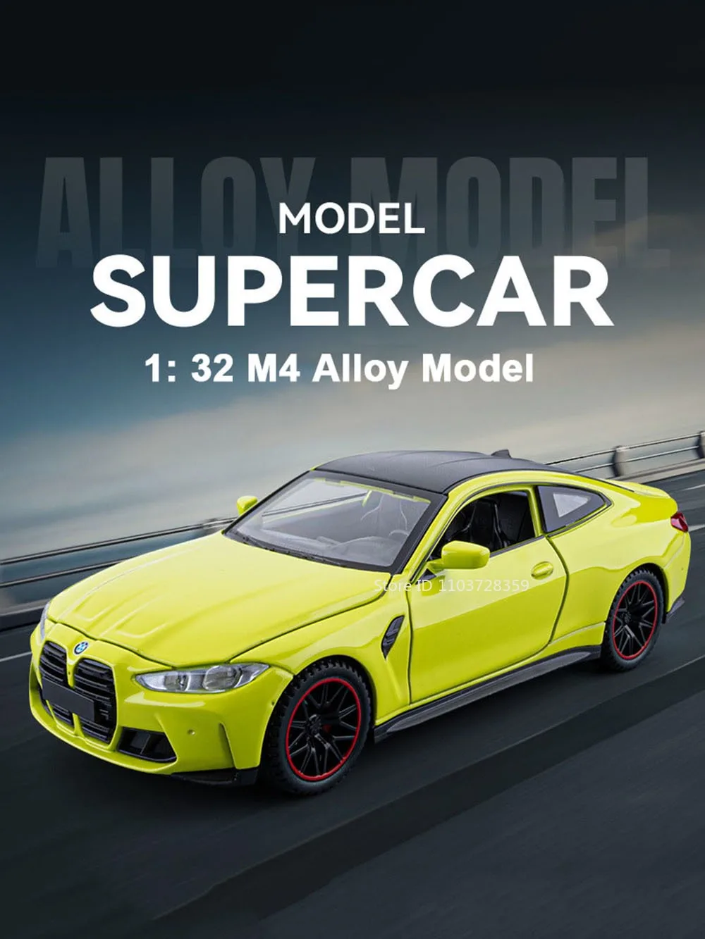 1:32 M4 320I Simulation Auto Modell Spielzeug Metall Diecast Türen Geöffnet Sound Licht Zurückziehen Gummi Reifen Ornament Fahrzeuge für Kinder – Detail 1