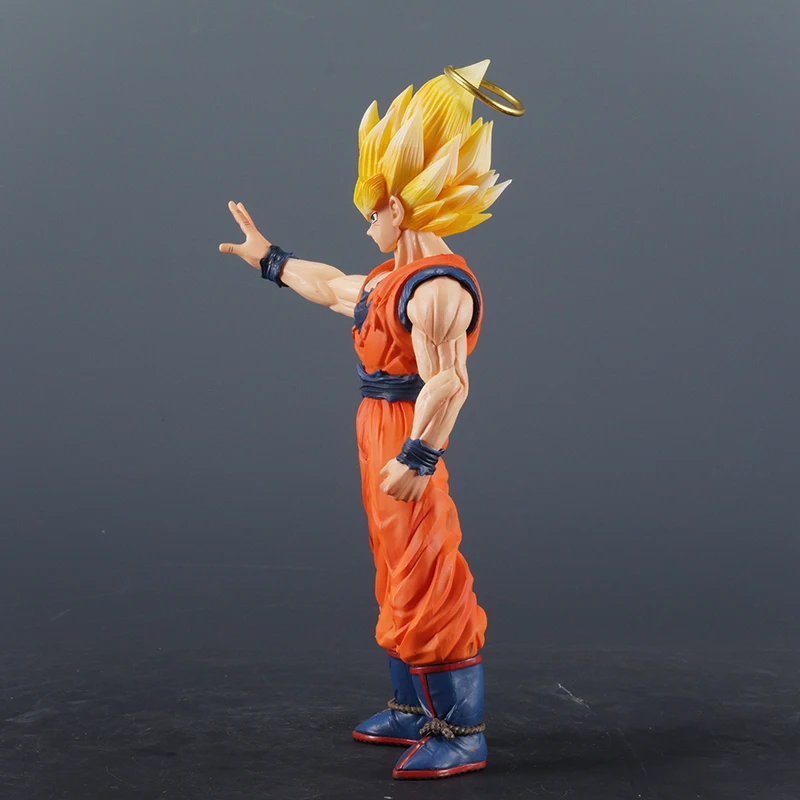 24.5cm Dragon Ball Goku Super Saiyan 2 Standing Position Anime Figure Model Gk Statue Collection Desktop Decoration Ornament Toy