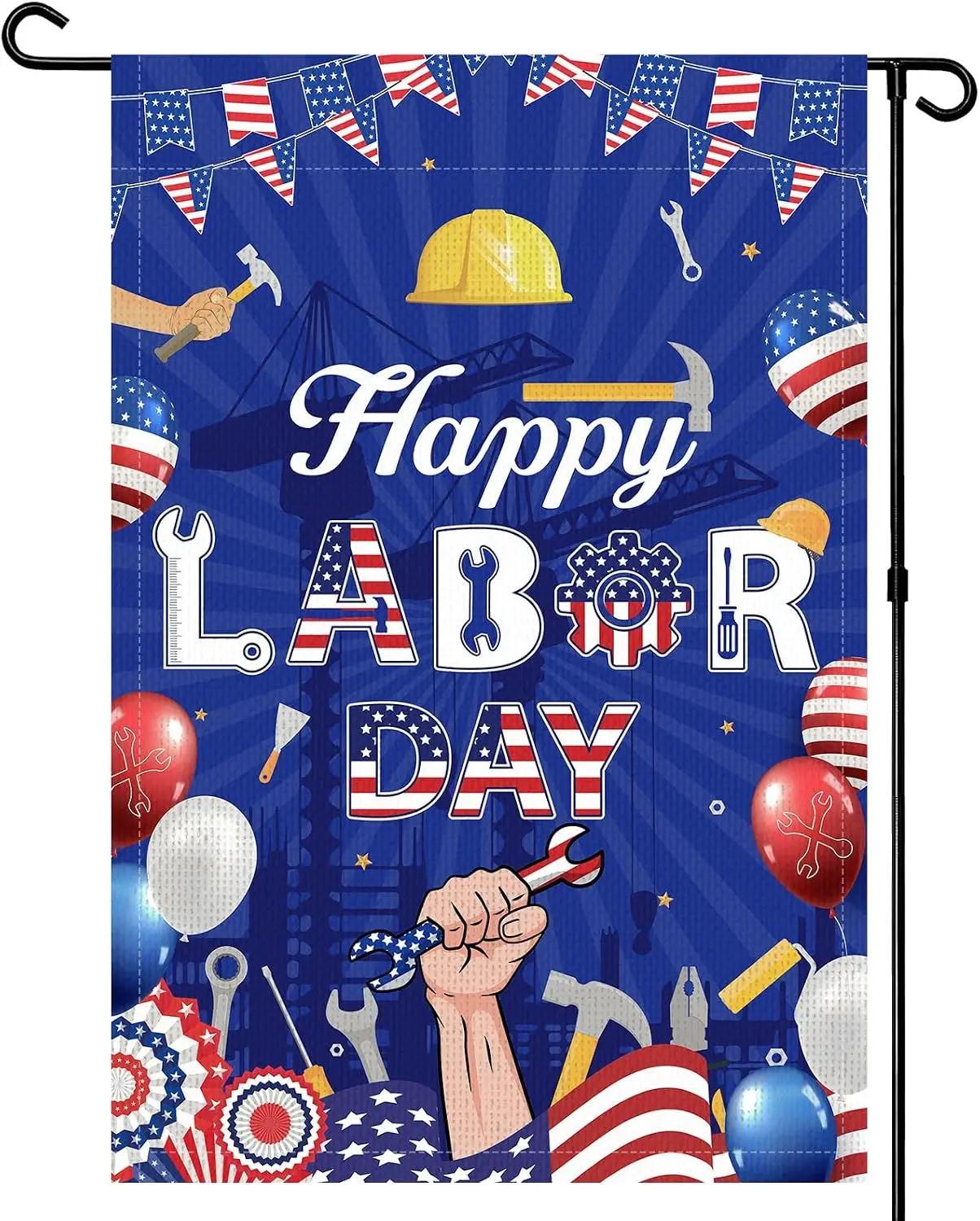 Labor Day Party Garden Flag Decorations, Happy Labor Day Double Sided Small Yard Flag Decorations, American Holiday Patrioti yyi
