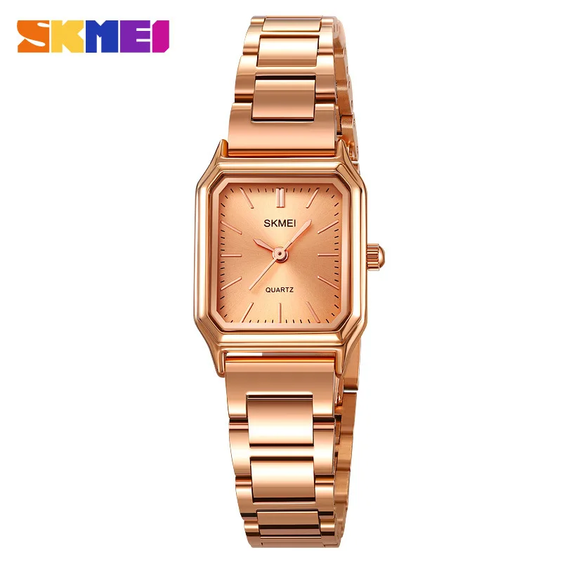 Skmei Women's Watch Waterproof Minority Simple Women's Square Watch Small Steel Belt Quartz Watch Cross-Border Watch Wholesale