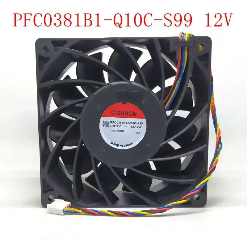 PFC0381B1-Q10C-S99 High Speed CFM 120mm 12cm Cooling Fan 12038 For Miner DC 12V Ball Bearing Powerful 4800RPM 120X120X38mm