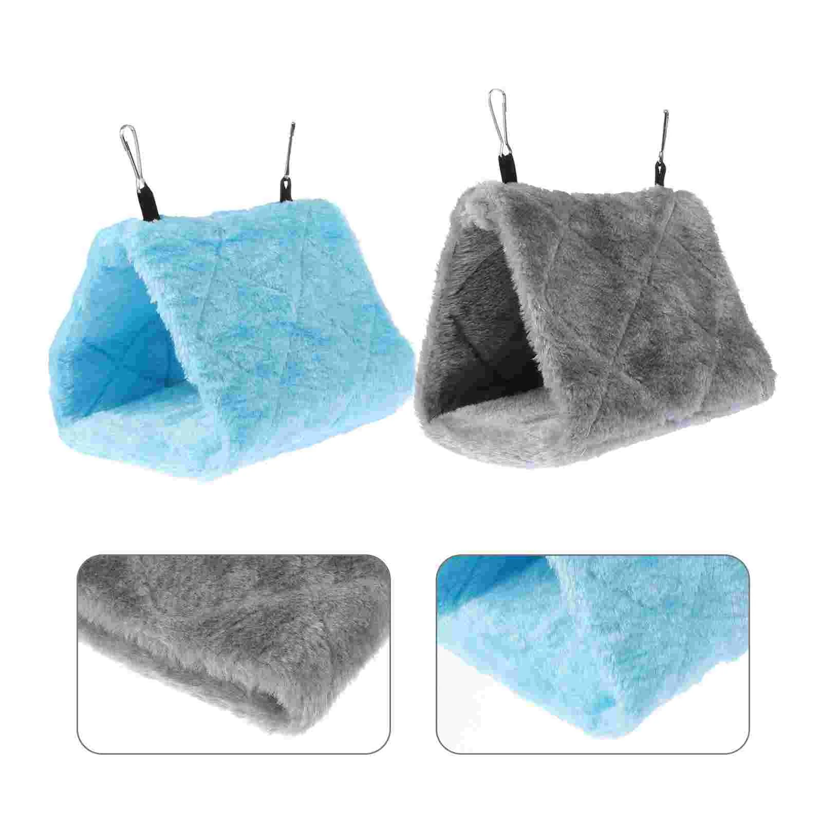 

2 Pcs Parrot Cotton Nest Bird House Triangle Hammock Hanging Tent Hammocks Bed Sleeping Hideaway Plush Shelter Warm Caddy