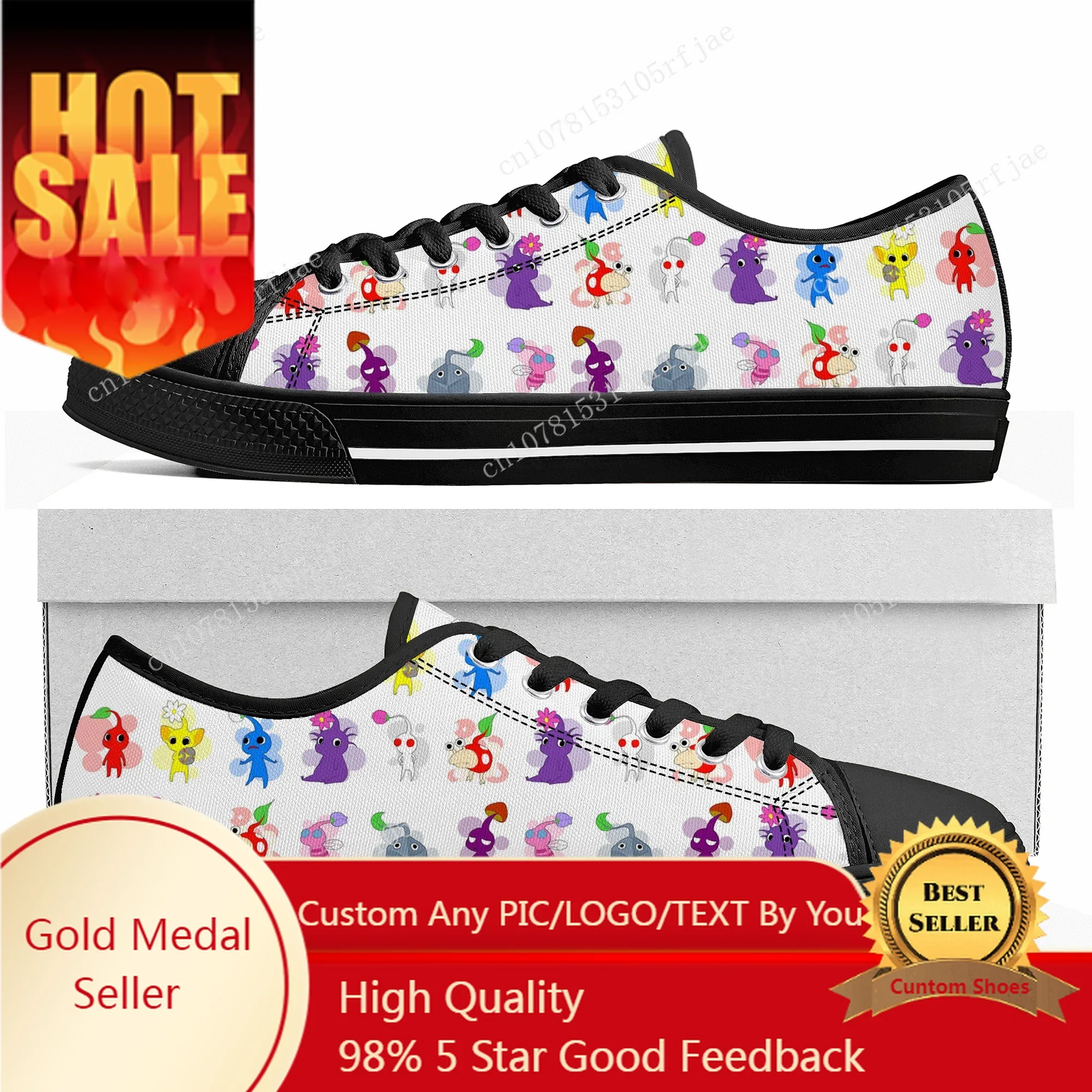 

Pikmin Custom Low Top Sneakers Cartoon Game Womens Mens Teenager Fashion Shoes Casual Tailor Made Canvas Sneaker