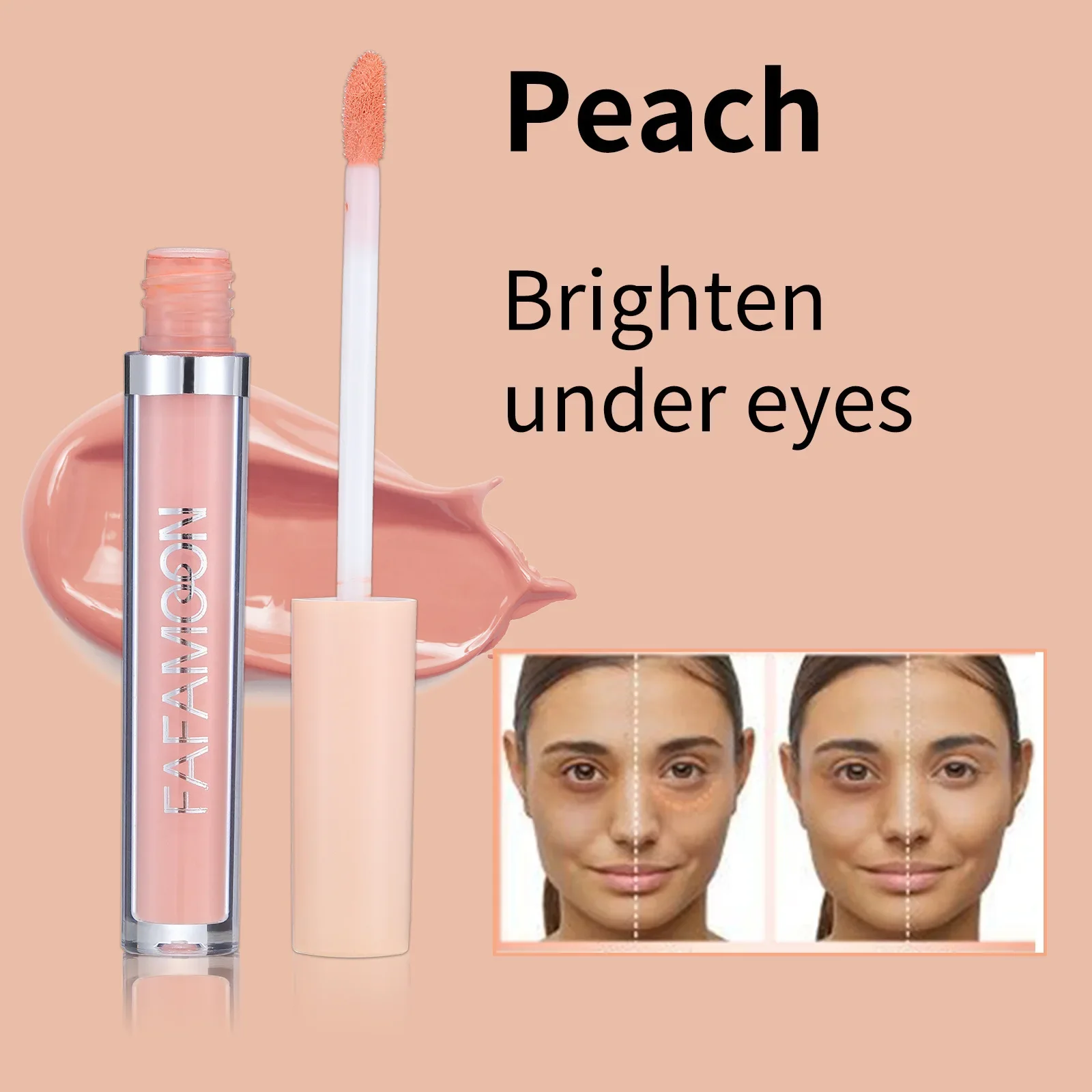 Waterproof Concealer Smooth Texture Long Lasting Natural Brighten Skin Tone Coverage Dark Circles Acne Cream Liquid Foundation