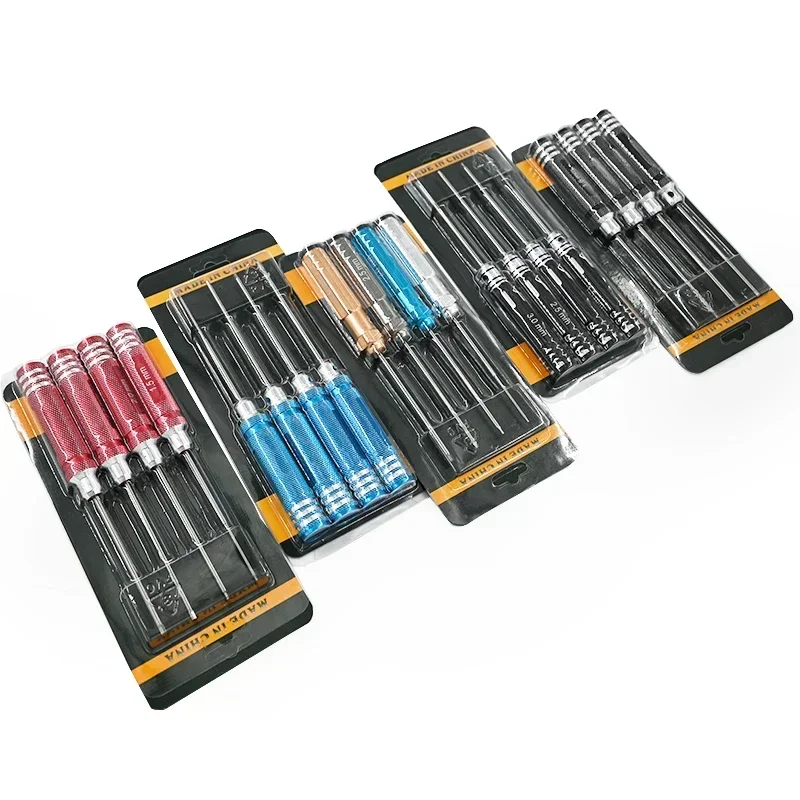 RC Tools 4 pezzi set di cacciaviti esagonali placcatura in titanio temprato 1.5 2.0 2.5 3.0mm cacciavite per giocattoli in elicottero