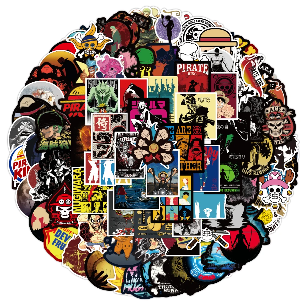 

10/30/50/100PCS Anime ONE PIECE Luffy Cool Graffiti Stickers Personalized Decorative Scooter Car Bicycle Graffiti Decal Kids Toy