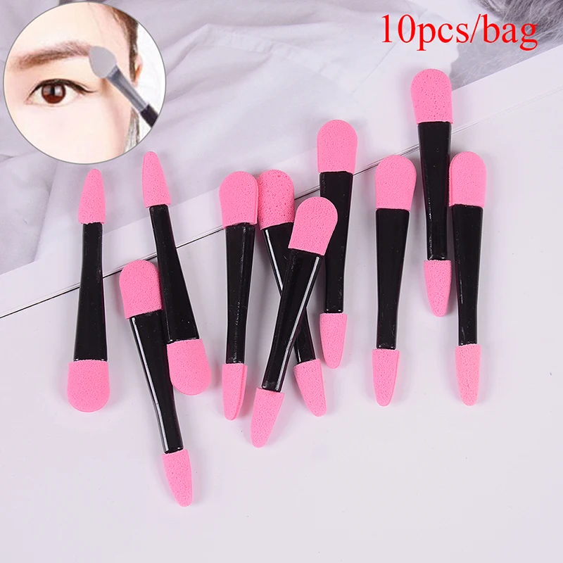 10pcs Double Ended Eyeshadow Applicator Pro Sponge Eye Shadow Make Up Supplies Portable Eye Shadow Brushes Powder Brush