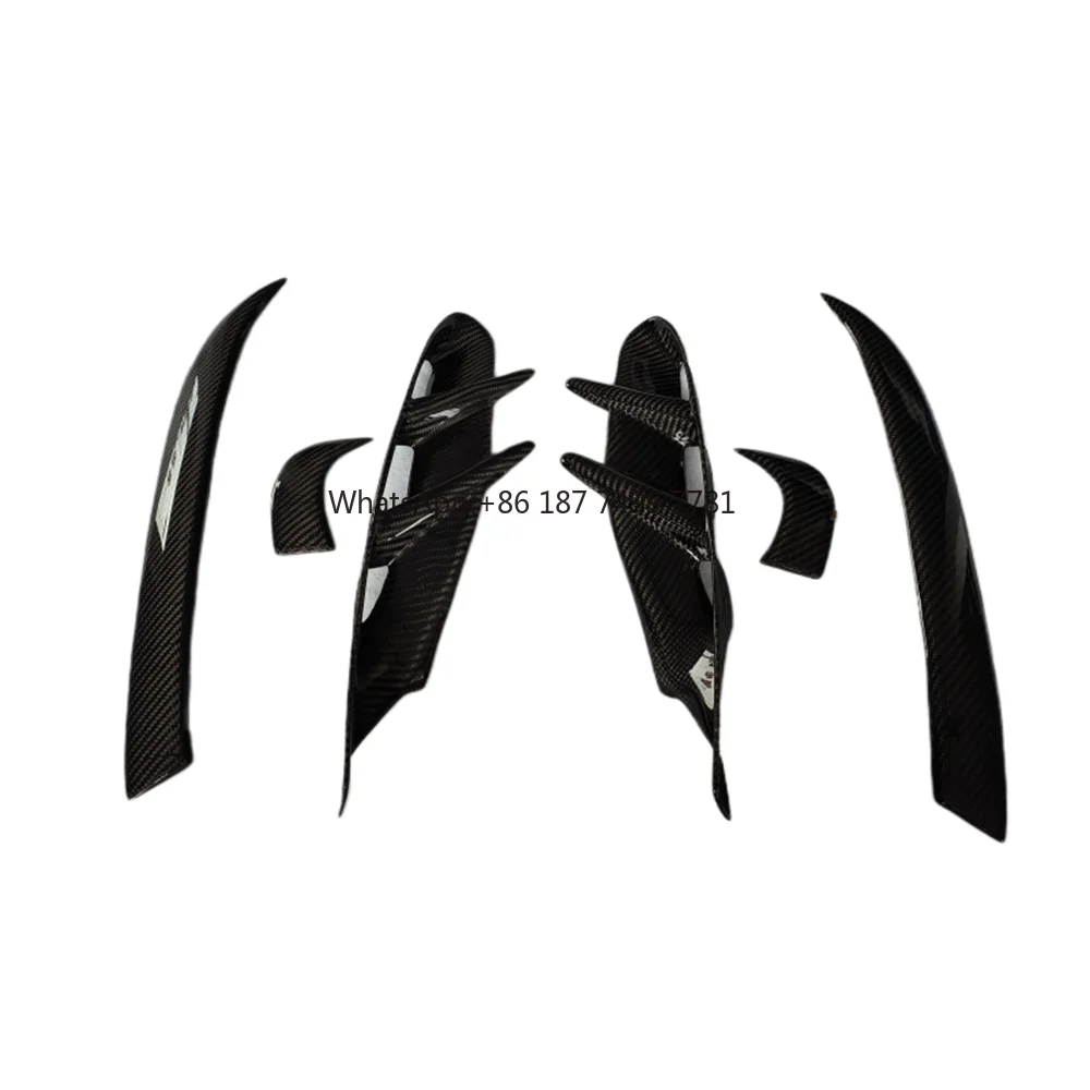

Used for . Taycan Car Genuine Carbon Fiber 6-piece Set Front Bumper Splitter Vent Mudguard Decorative Cover Body Kit
