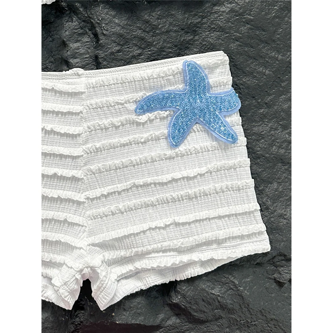 Pailletten-Sternfisch-Neckholder-Bikini mit hoher Taille, Damen-Badeanzug, zweiteiliges Bikini-Set, Badebekleidung, Badeanzug, Schwimmanzug V8215 – Detail 11