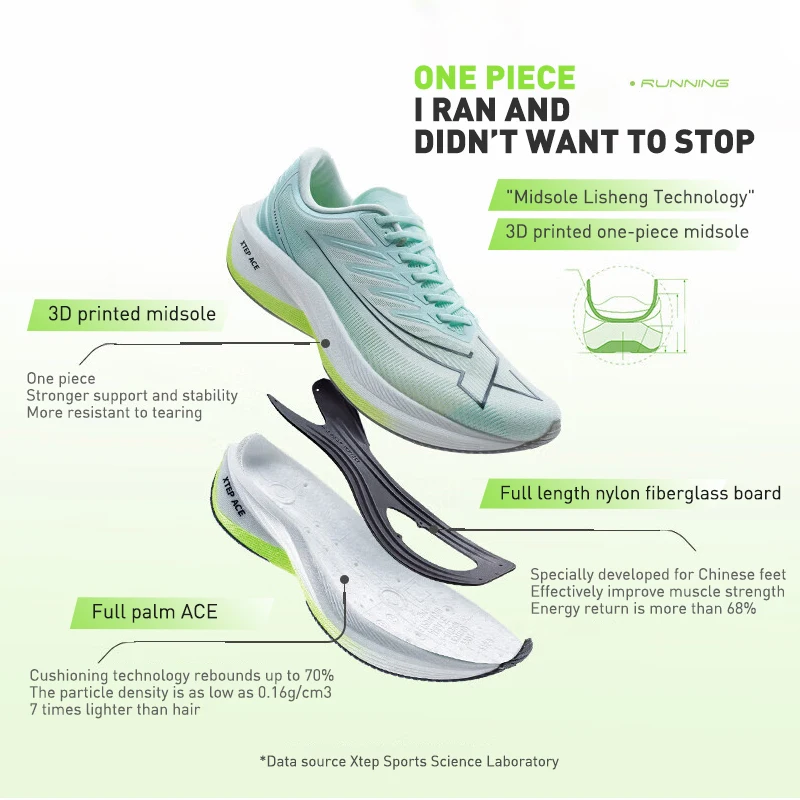 Xtep One Piece Model 1.0 Running shoes 10km-100km Men Comfortable Non-Slip Wear-Resistant Sport Shoes Sneakers 877419110070