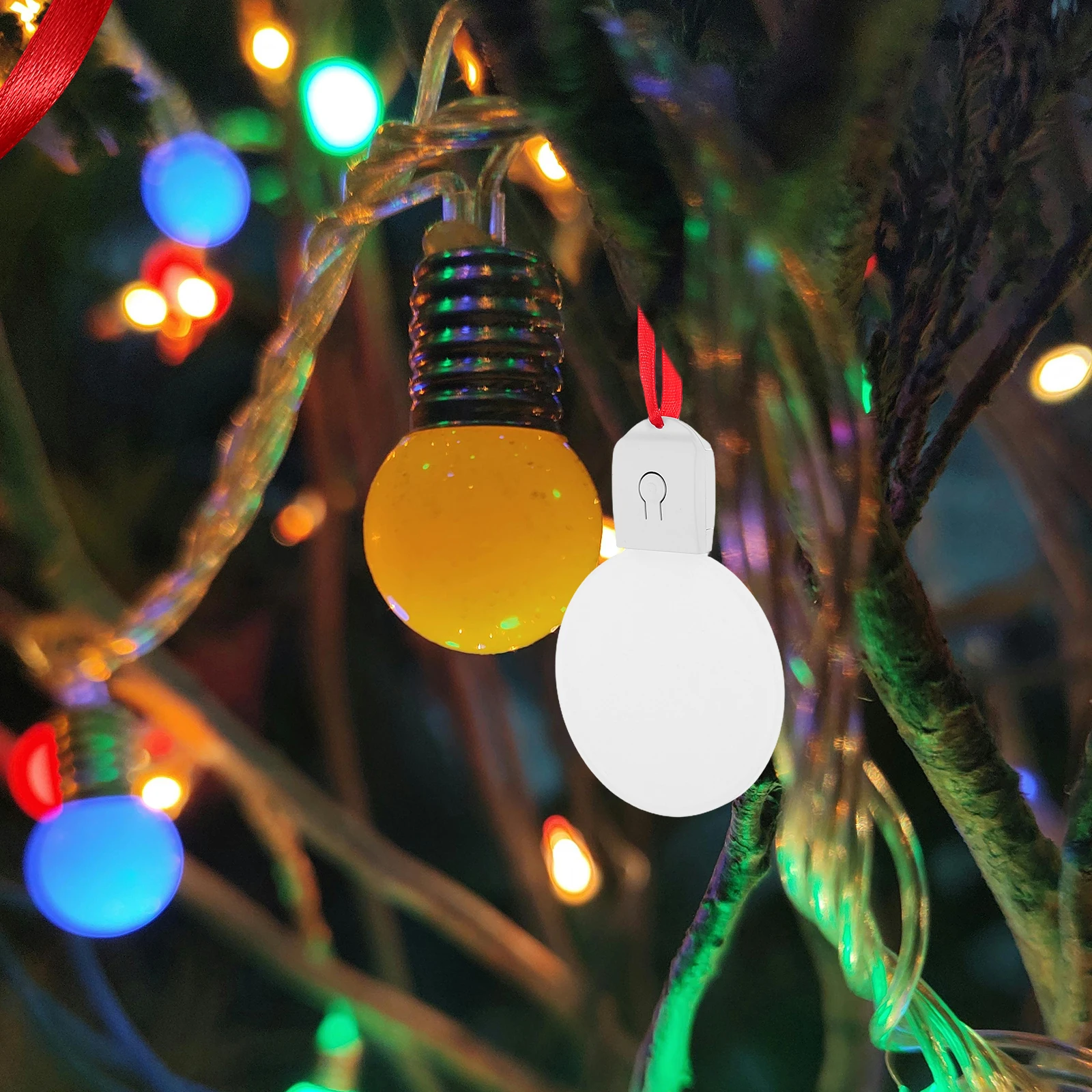 

1pc Creative Sublimation Blank Acrylic Night Light Led Diy Christmas Ornament Crafts Round Style Bedroom Living Room Decor