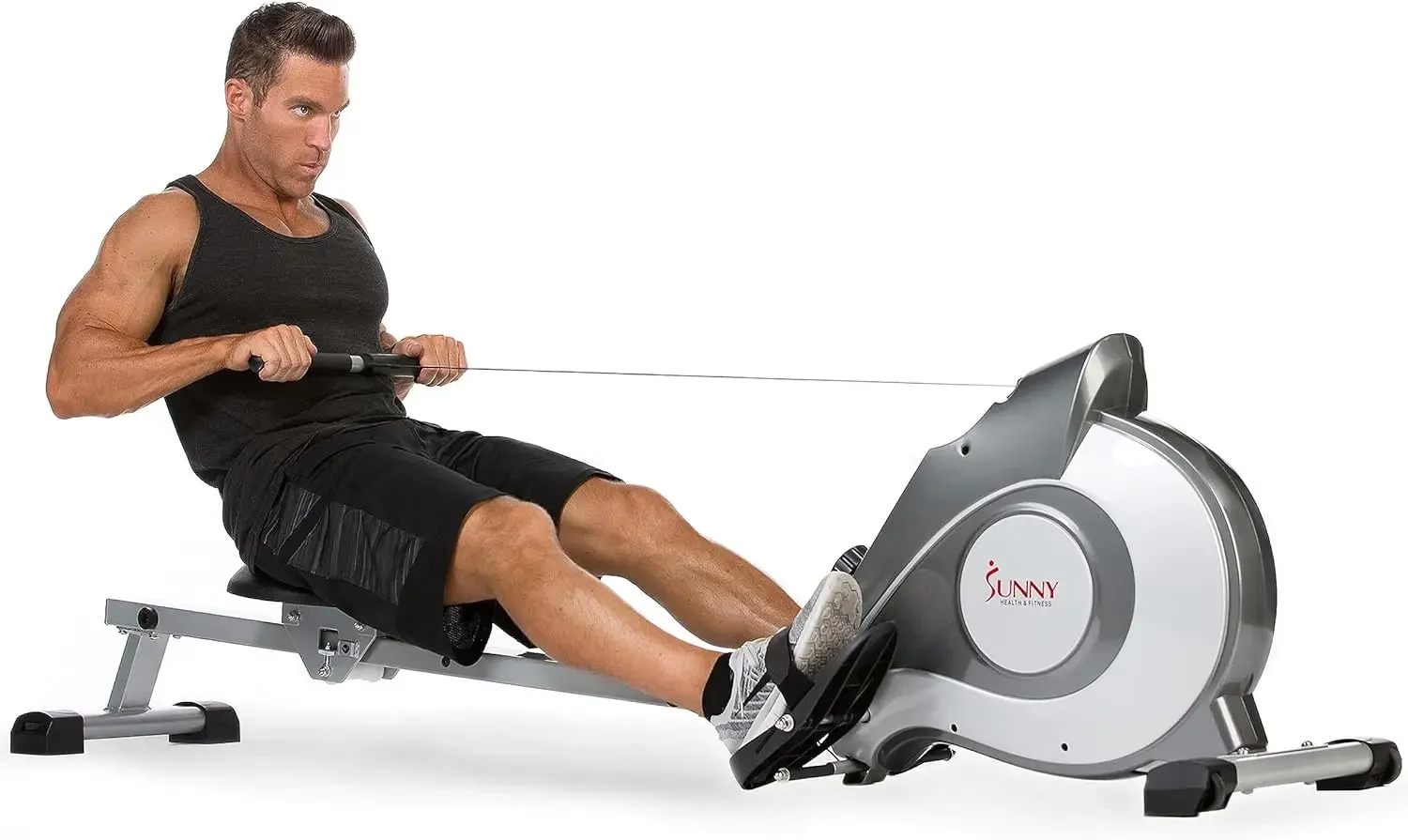 Magnetic Rowing Machine with Extended Slide Rail, Full-Body Workout, Low-Impact, Optional Premium Water