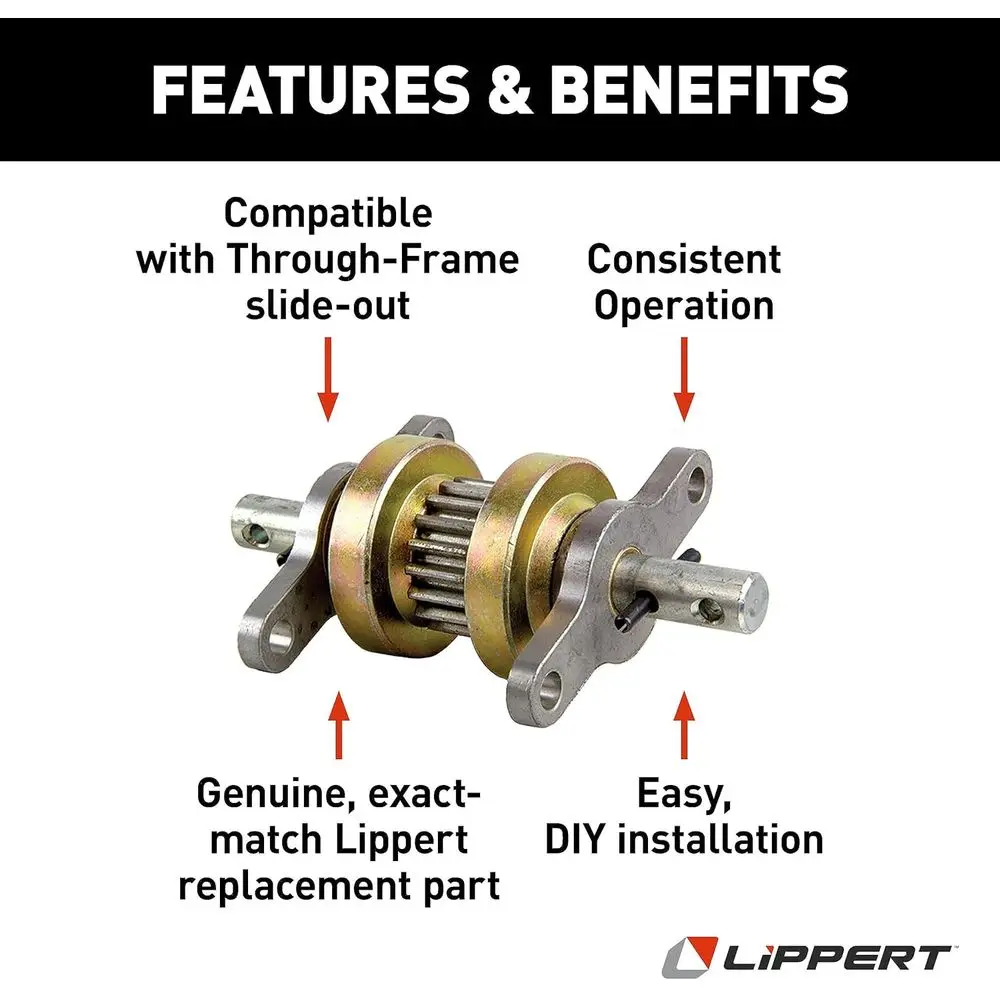 Lippert 123356 Heavy Duty RV Slide-Out Gear Pack with Steel Rollers 2.5" x 2.5"