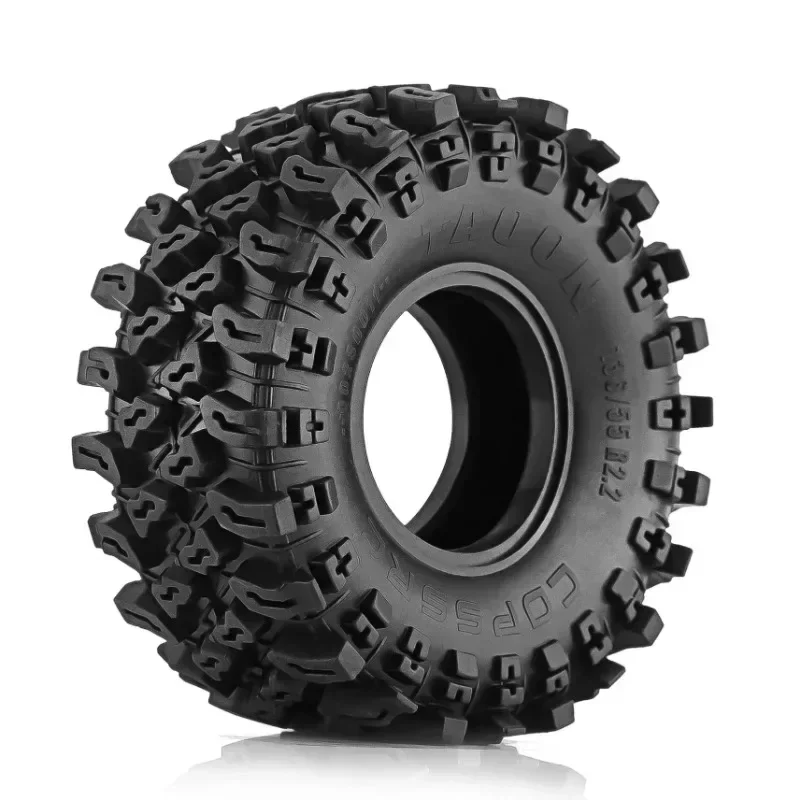 4 pçs 136mm 2.2 polegada pneu de borracha roda para 1/10 rc rastreador carro axial scx10 pro wraith capra rr10 trxs trx4 yk4082