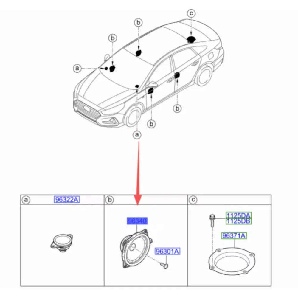 Afbeelding 5: LUIDSPREKER PROTECTOR ASSY-DR 96330-C1100 VOOR HYUNDAI SONATA 2015-2019 Deur Luidspreker Auto Luidsprekers Auto Accessoires