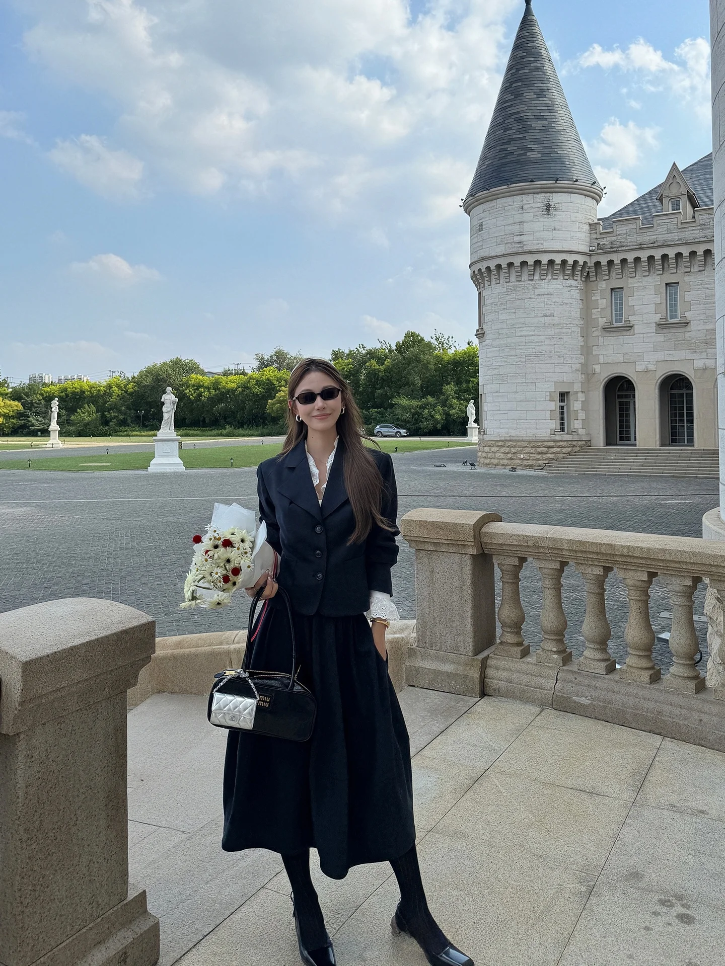 

Obliviate Vintage Women's Two-Piece Set Casual Sle Waist-Cinched Suit Skirt Ensemble Ele Polyester Leisure Wear