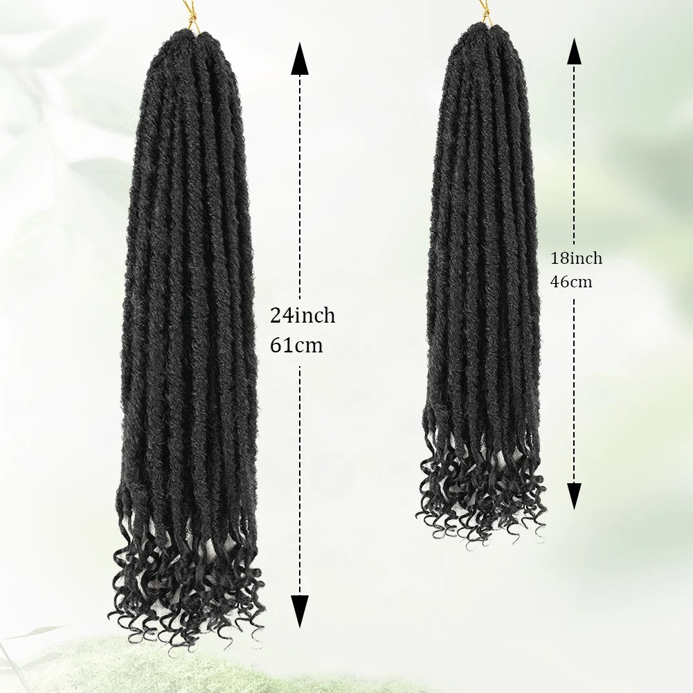 Goddess Locs Crochet Hair 18&24 Inches Soft Faux Locs Pre-Looped Hair wIth Curly End Premium Synthetic Braiding Hair Extensions