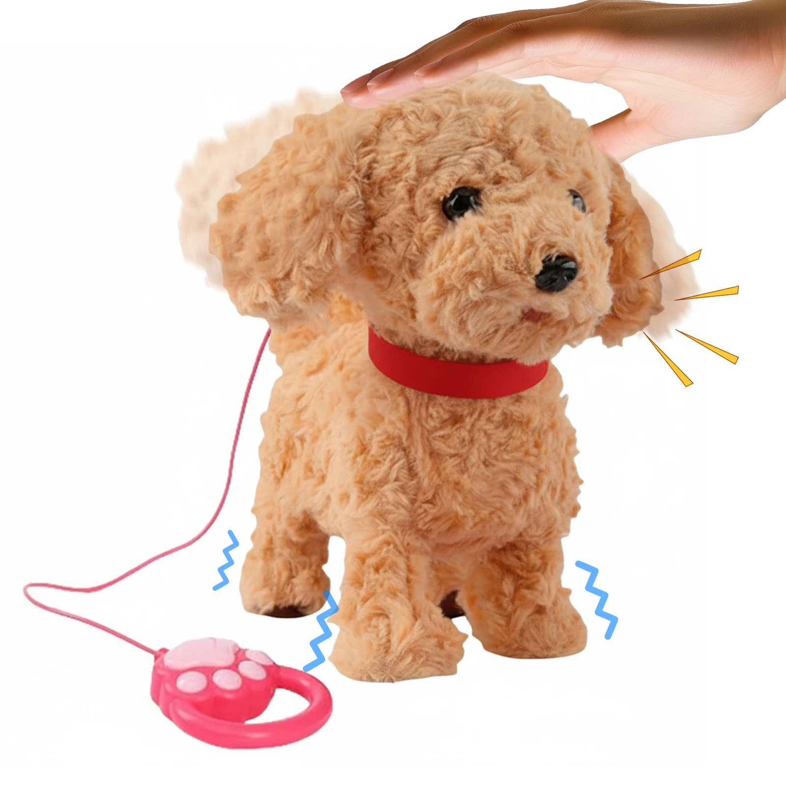 Cane di simulazione del giocattolo della peluche del cucciolo elettrico per i giocattoli del compagno dei bambini, animale della peluche del cucciolo di peluche interattivo realistico