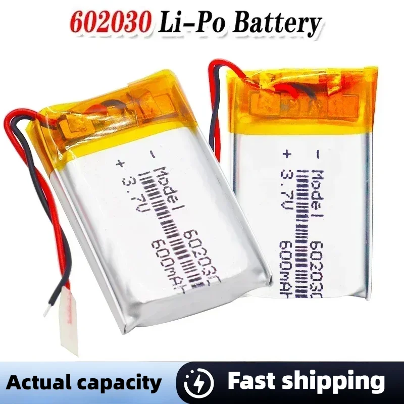 1-100 Uds 602030 600mAh 3,7 V batería de polímero de litio para máquina de juego MP3 MP4 MP5 batería de litio navegador GPS