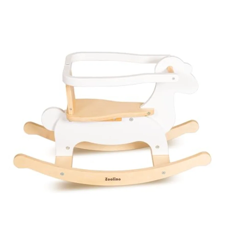 

Wooden Rocking Horse for Toddlers 1-3, Baby Ride On Toy with Removable Secure Backrest and 50lb Capacity, Sheep Rocker for 1 Ye