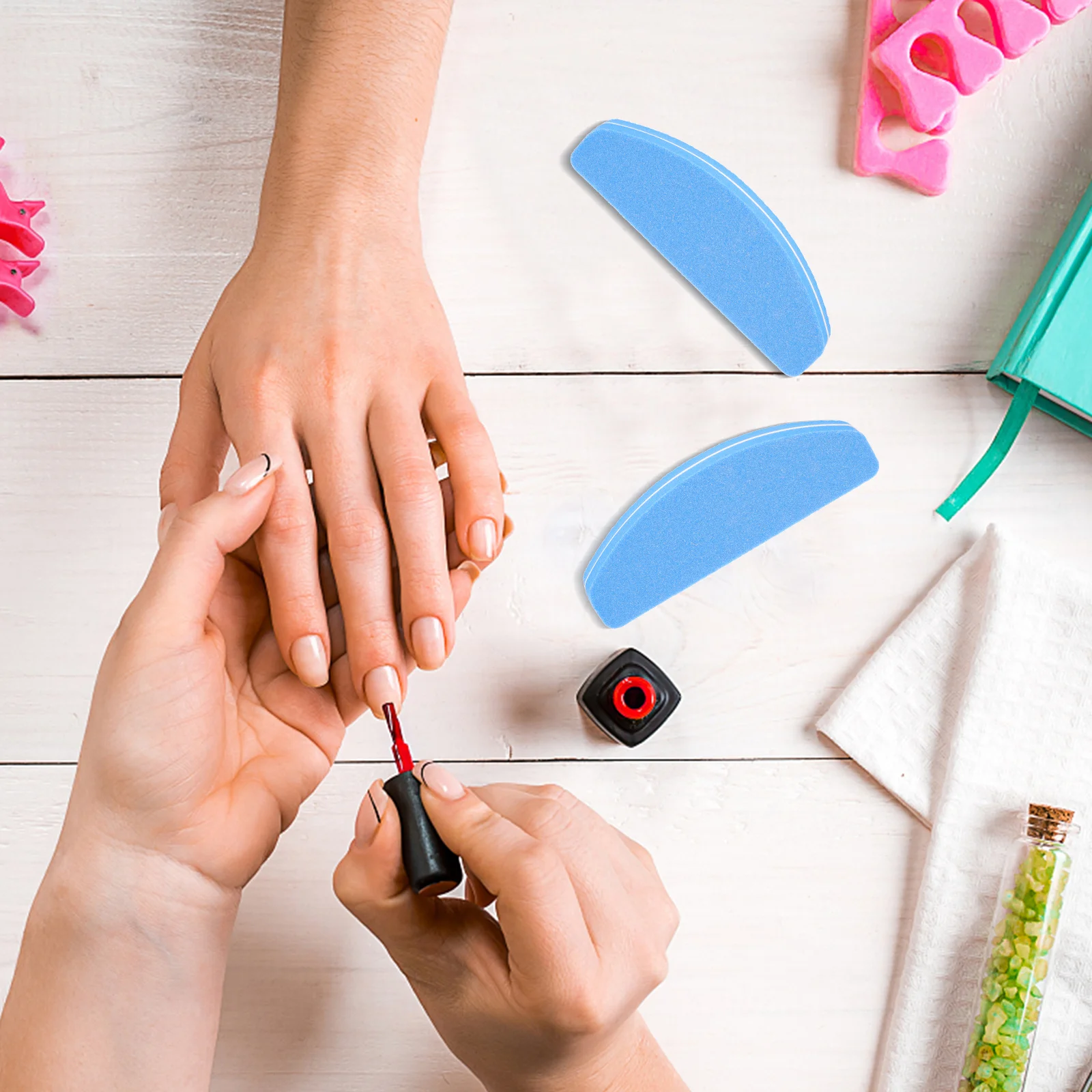 20Pcs Mini Sponge Nail Polishing Strips Professional Grooming Tools Acrylic Nails False Tips Long Service Life Easy Carry