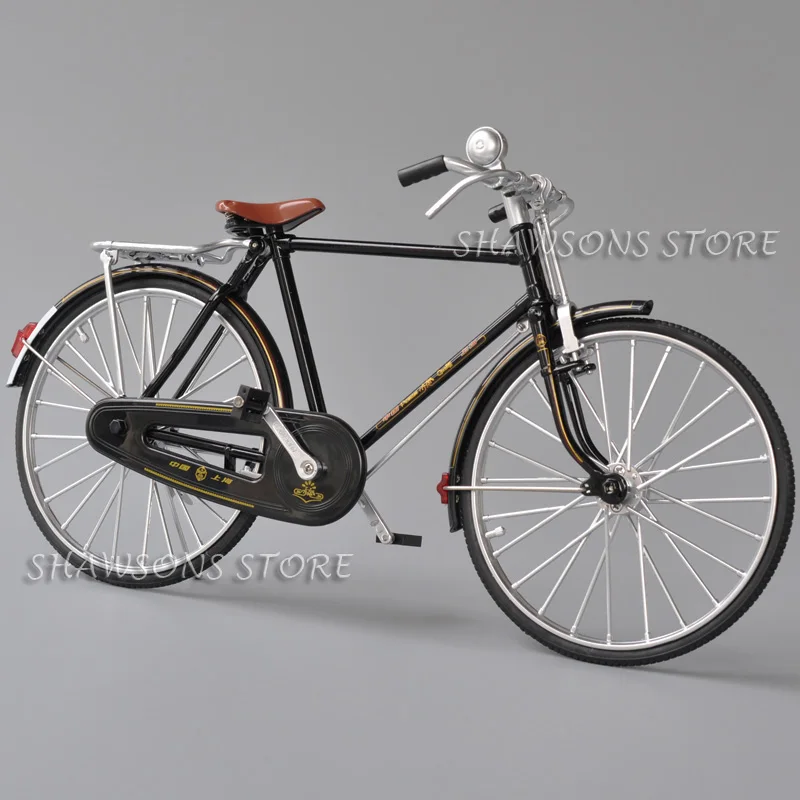 1:6 Scale Alloy Diecast Metal Model Bicycle Toy Retro Urban City Bike Miniature Replica Collectible