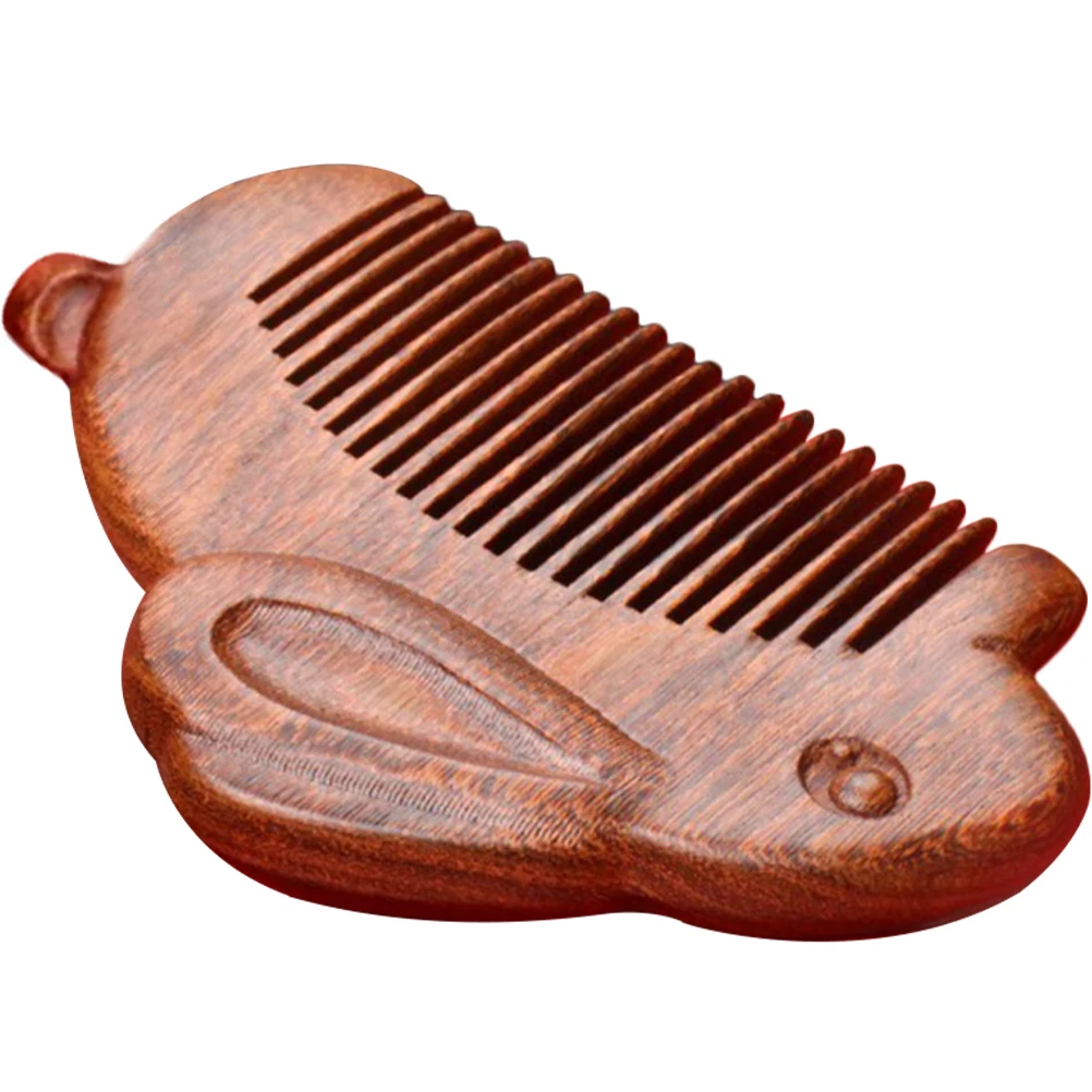 

Sandalwood Zodiac Rabbit Comb Wooden Hair Combs for Women Long Thick Tangled Hair Massage Pocket Gifts birthdays Valentine