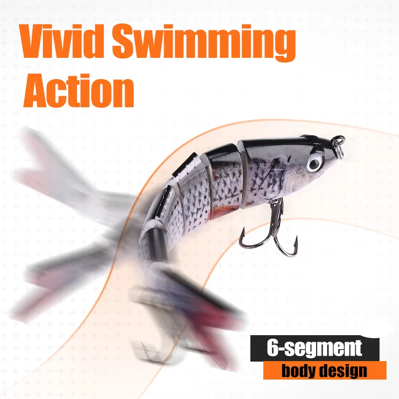 Weihe Multisection Fish E-Style 10 cm 17 g Köder 6 Abschnitte Bionic Hard Bait Angelausrüstung