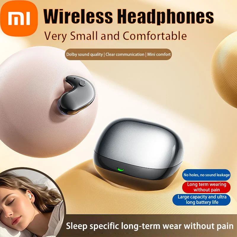Xiaomi IPX4 Bluetooth Sleep Earphones Wireless Headset 5.4 With Comfortable Wearing Touch Control Headphone Earbuds For Phone