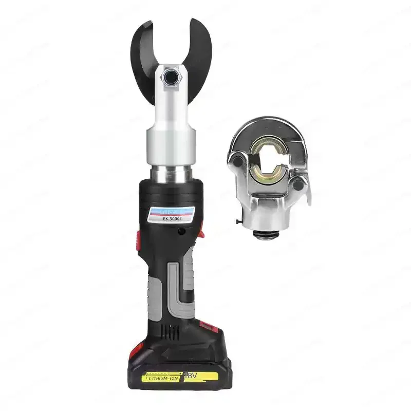 Enhanced EK-40C Battery Hydraulic Cutter 2-in-1 Crimping & Cutting Portable Interchangeable Head Straight Handle