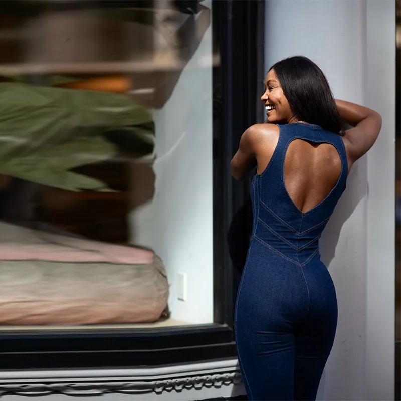 빈티지 시크 점프수트 섹시 데님 스파이시 걸즈 캐주얼 여성 점프수트 가을 데일리 디자이너 레트로 스타일리쉬 여성 스트릿 의상