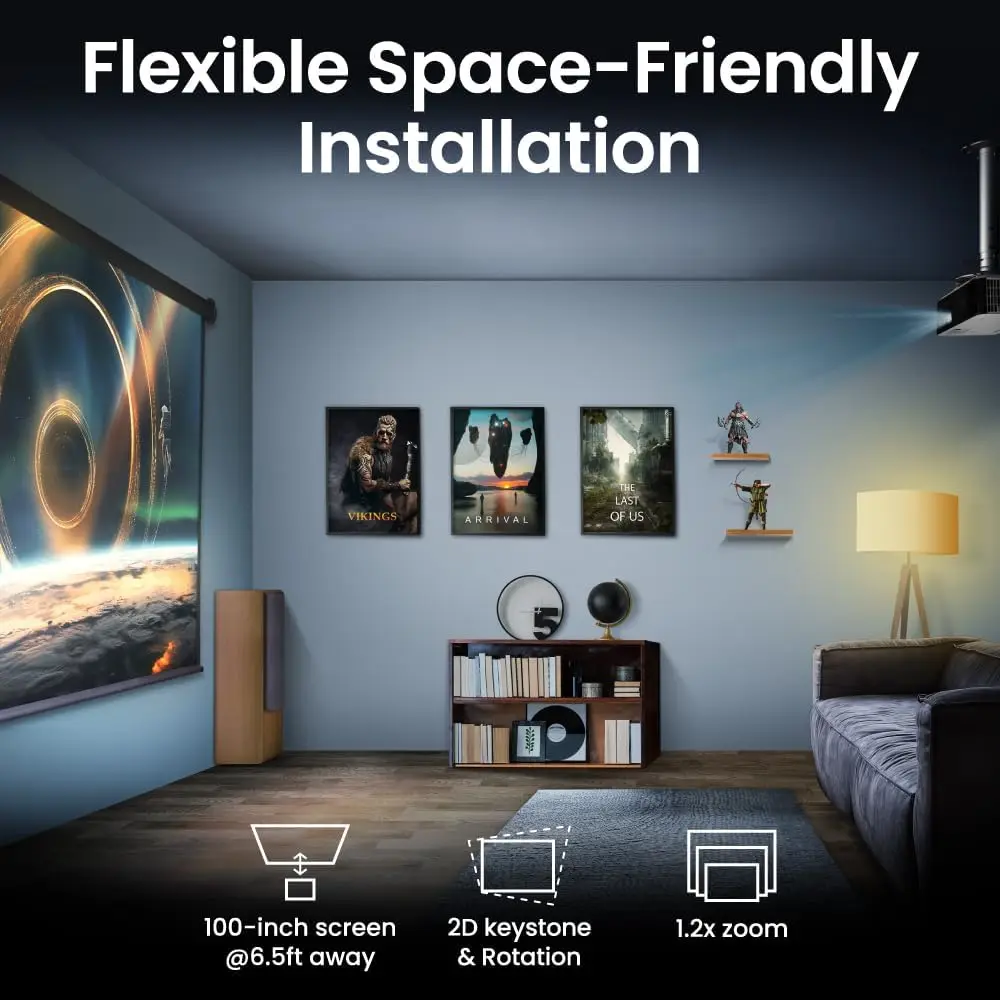 TLCRETE For BenQ TK700ST 4K HDR Projector, 3000 Lux Short Throw Gaming Proyector with 4ms Response Time 240Hz Refresh Rate Proje