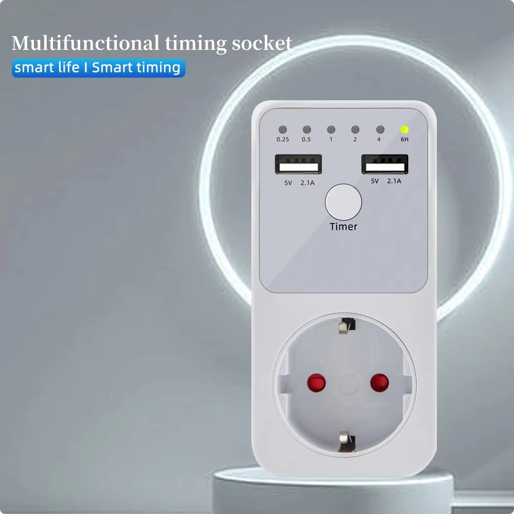 Intelligent Multifunctional Digital Countdown Socket EU UK US FR Plug Timing Auto Power‑Off Safety Energy Saving Power Sock