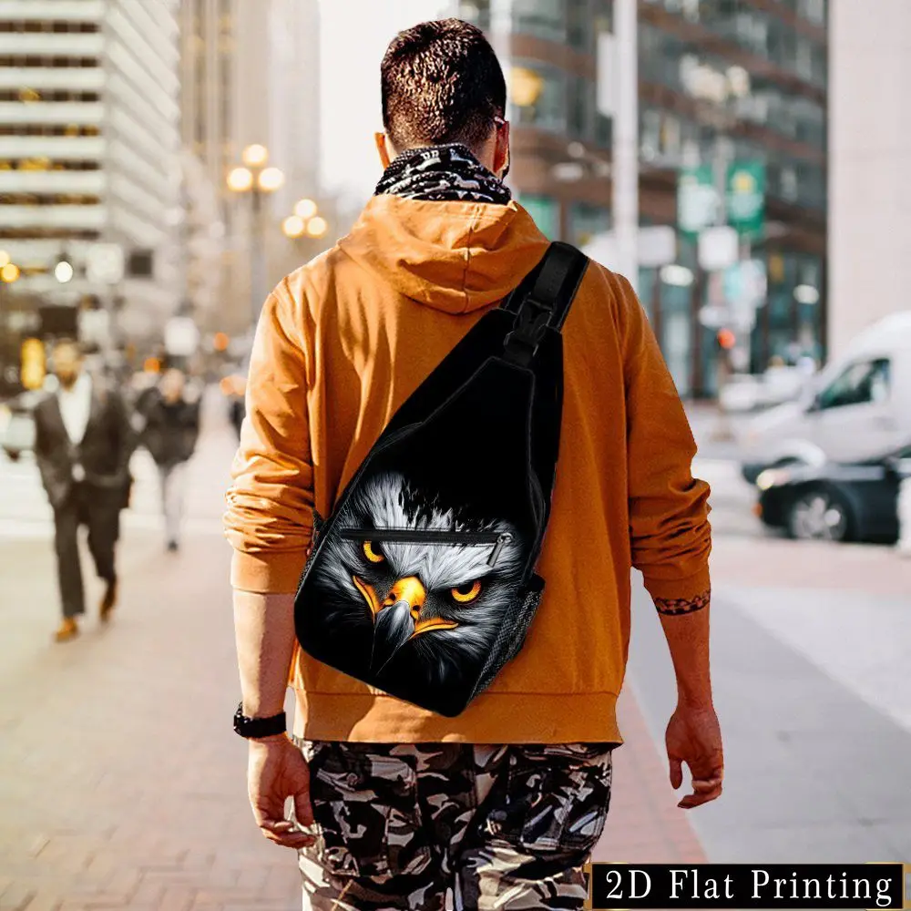 

Bald Eagle Print Sling Bag Patriotic USA Bird Pattern Crossbody Chest Bag Lightweight Adjustable Shoulder Bag Outdoor Sports