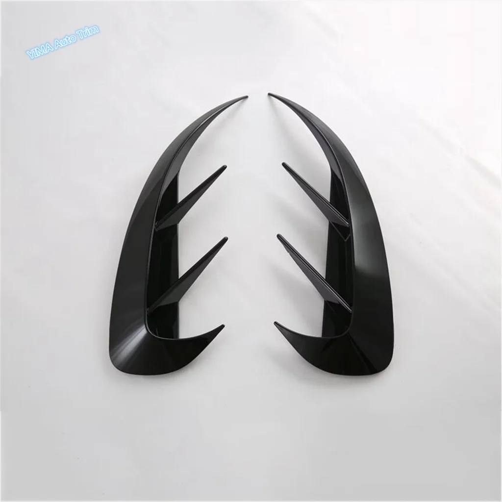 Black / Carbon Fiber Car Rear Bumper Side Vent Wind Knife Eyebrow Cover Trim For Benz E-Class W214 E300 2024 2025 Accessories