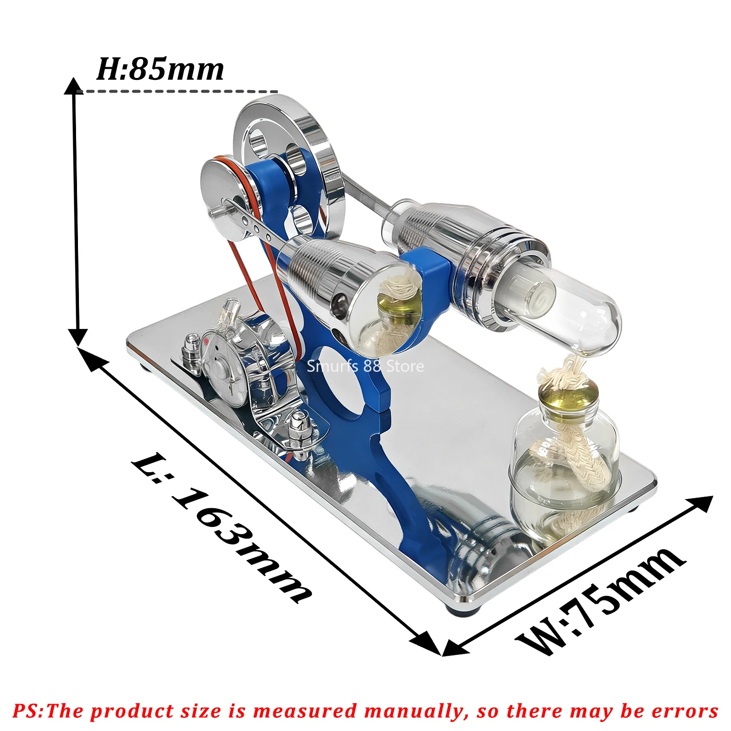 محرك ستيرلينغ محرك بخاري نموذج مولد صغير مضيئة توليد الطاقة نموذج لعبة مجسمة تجربة الفيزياء العلمية #6