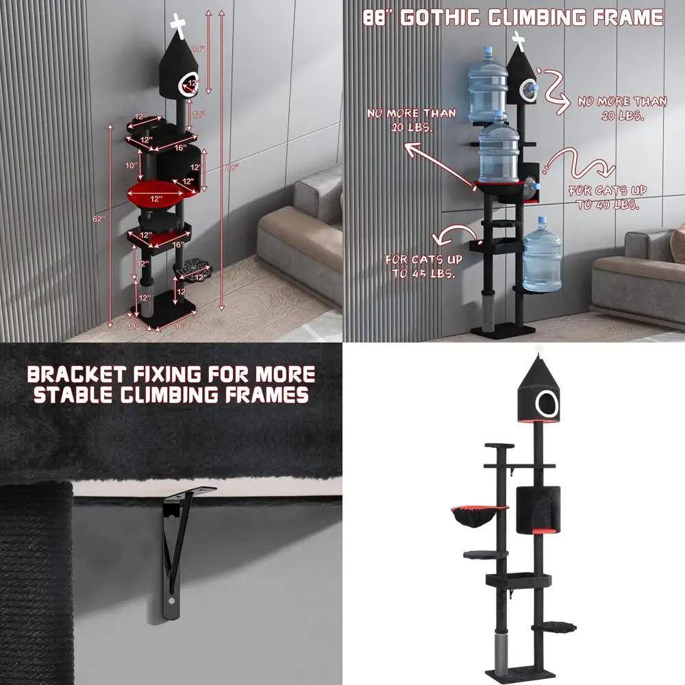 

Elegant 88-inch High Gothic-Style Cat Tree and Condo Tower