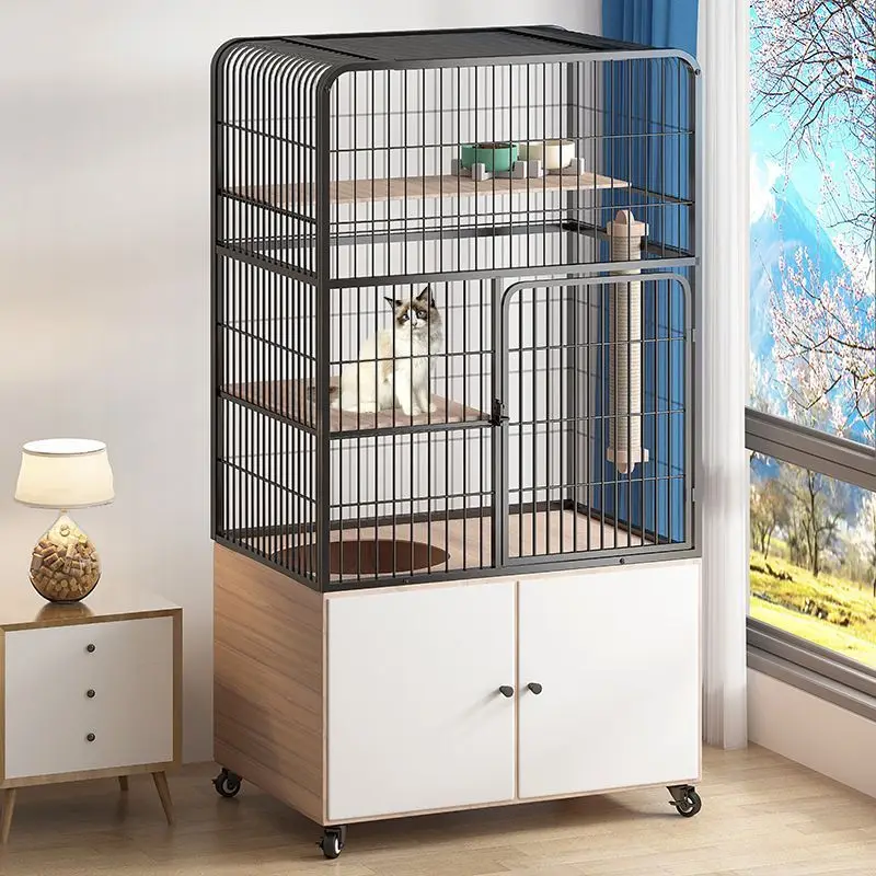 

Home indoor cat cabinet with toilet, enclosed litter box, integrated cat house, space-saving