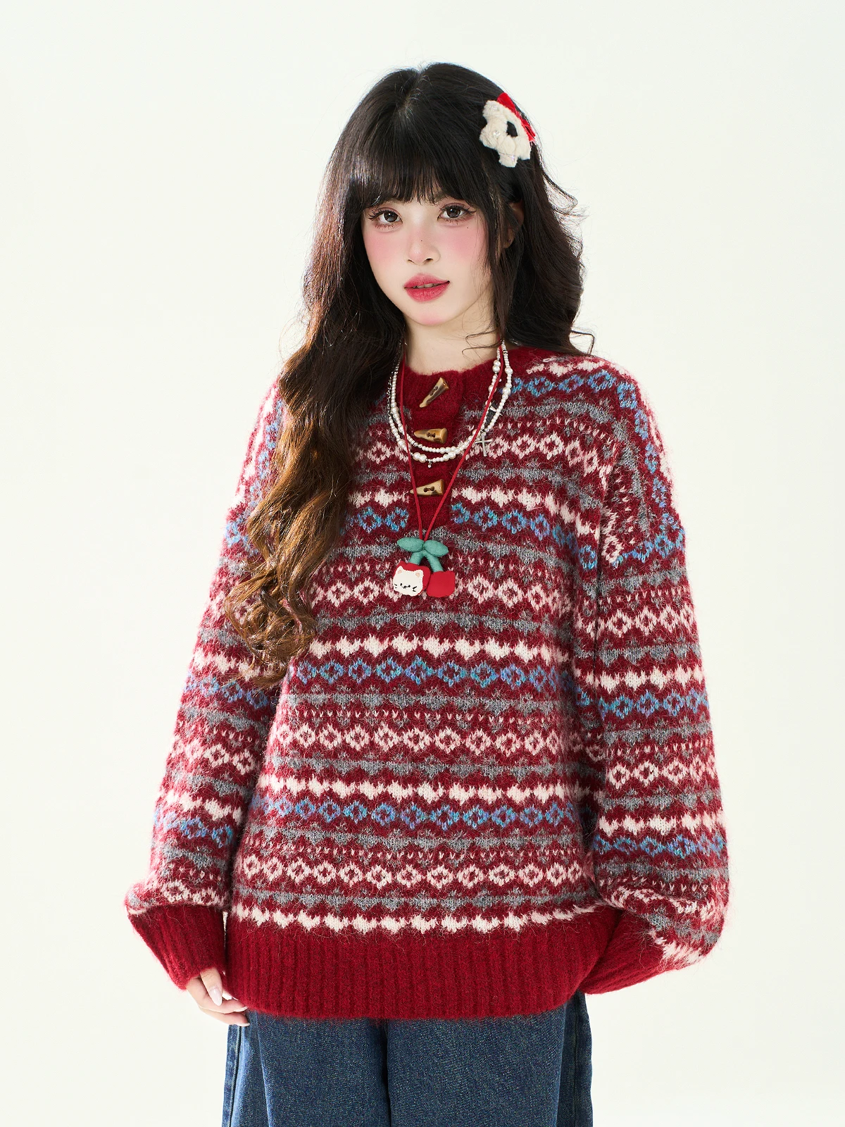 

Вязаный свитер ENJOG в стиле ретро с цветными пуговицами, женский, осенне-зимний, свободный крой, для пар, из смесовой ткани (полиэстер и шерсть), с длинными рукавами