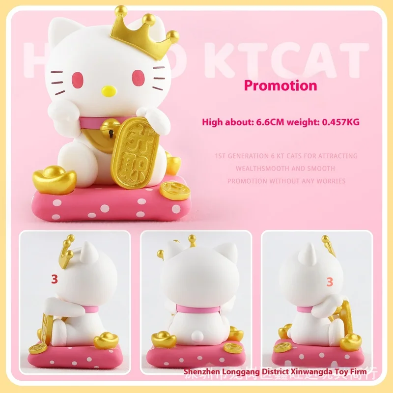 Sanrio Hot 1e Generatie 6 Stuks Kattenblinde Doos Cartoon Speelgoed Trendy Speelgoed Beeldjes Accessoires Maneki-Neko Serie Verjaardagscadeau