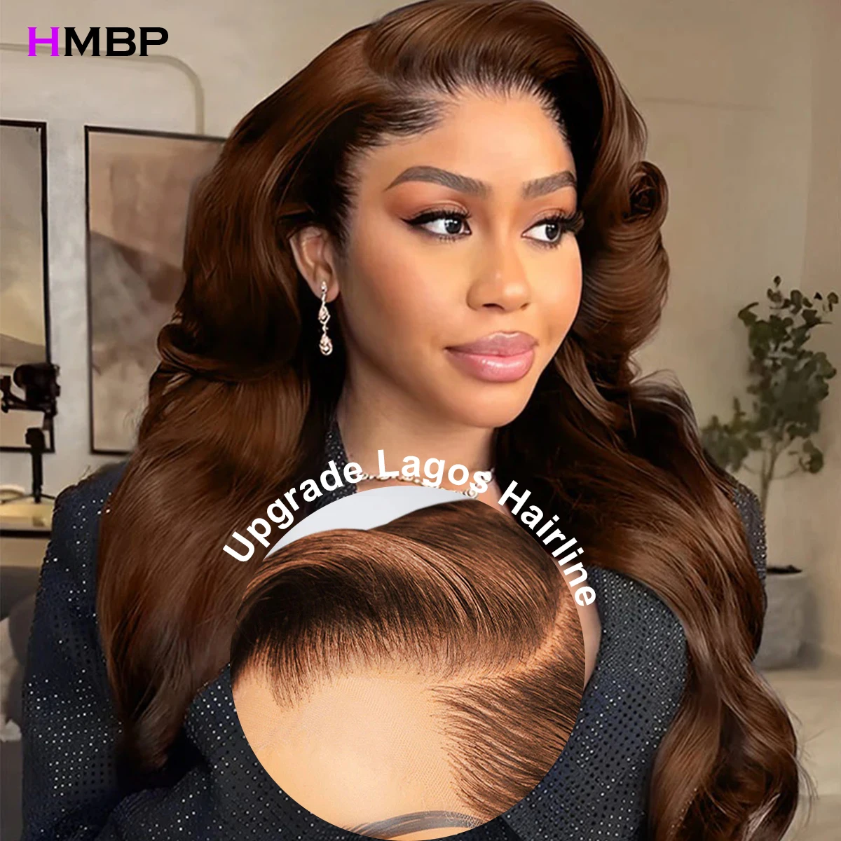 

M Shaped Lagos Hairline Reddish Brown 13x6/13x4 HD Transparent Lace Frontal Wig Human Hair Body Wave Pre Plucked Lace Front Wigs