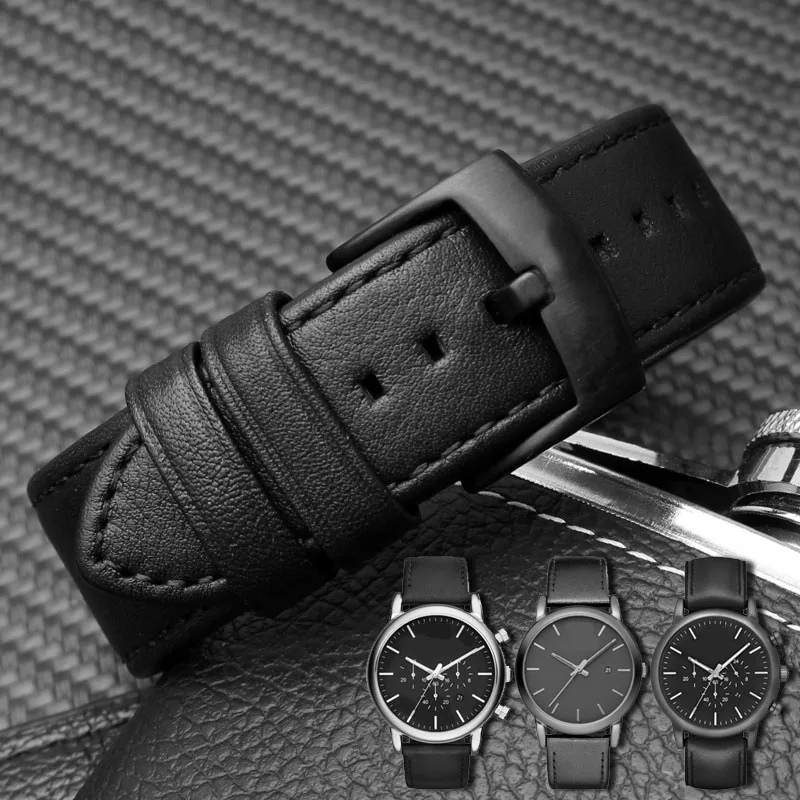 Genuine Leather Watch Strap for Armani Ar1692 1694 1732 1733 1737 1809 Waterproof Sweat-Proof Watch Band Accessories 20mm 22mm