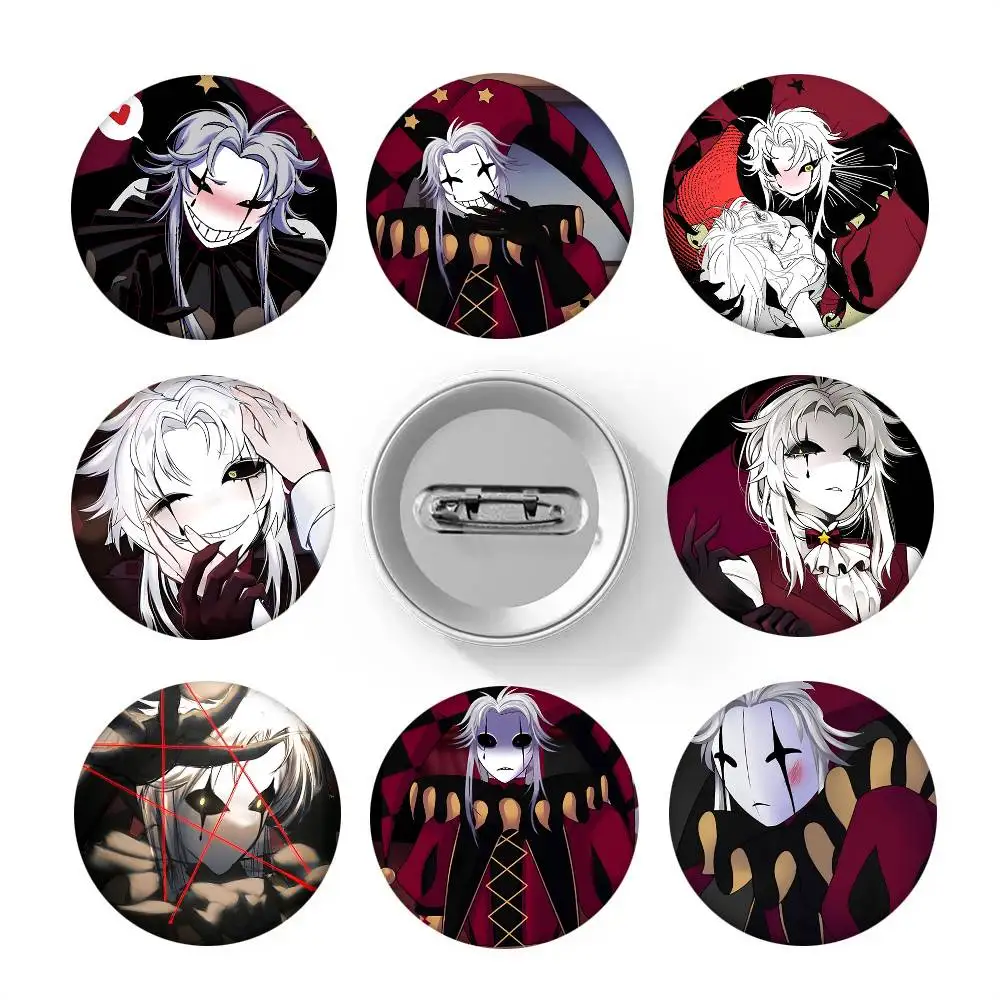 1 pièce Badge broche émaillé rond style dessin animé Game The Freak Circus pour décoration de sac à dos et accessoires
