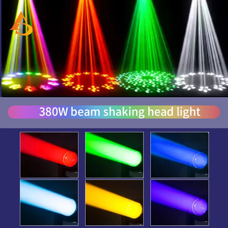 DMX 380 واط لمبة شعاع تتحرك رئيس ضوء 8500 كيلو التحكم التلقائي المنشور المزدوجة مع الانحلال التكبير قوس قزح تأثير ضوء المرحلة الطرف