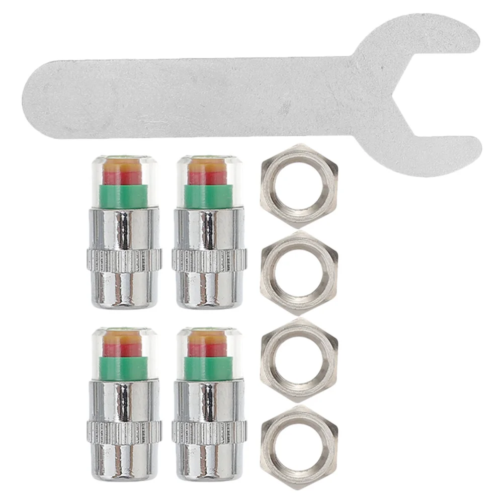 

1 set Tire Pressure Monitoring Cap Metal Core Real Time Alert Universal Vacuum Valve Stem Cap For Cars Motorcycles Tr412 Auto